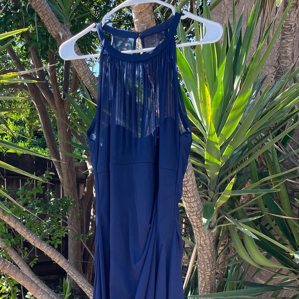 David's Bridal Bridesmaid Dress - Blue (Marine)